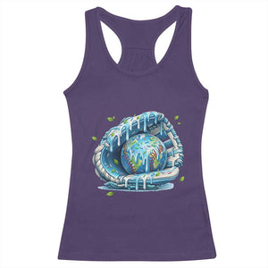 Earth Day Racerback Tank Top Funny Baseball Ice Cream Drip Glove Eco Friendly TS14 Purple Print Your Wear
