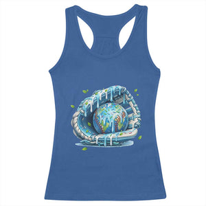Earth Day Racerback Tank Top Funny Baseball Ice Cream Drip Glove Eco Friendly TS14 Royal Blue Print Your Wear