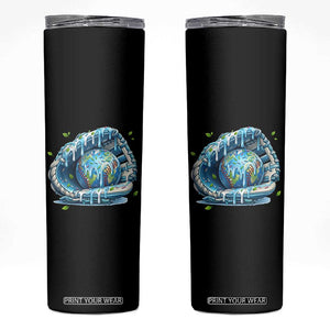 Earth Day Skinny Tumbler Funny Baseball Ice Cream Drip Glove Eco Friendly TS14 Black Print Your Wear
