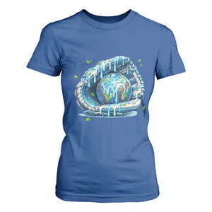 Earth Day T Shirt For Women Funny Baseball Ice Cream Drip Glove Eco Friendly TS14 Royal Blue Print Your Wear