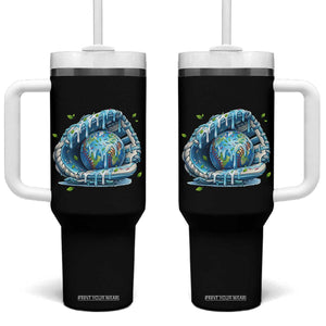 Earth Day Tumbler With Handle Funny Baseball Ice Cream Drip Glove Eco Friendly TS14 One Size: 40 oz Black Print Your Wear