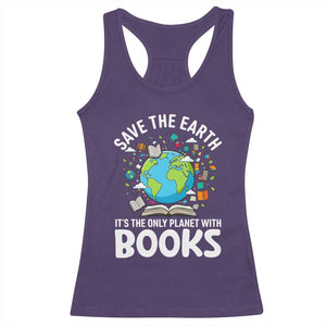 Save the Earth Racerback Tank Top It's the Only Planet with Books TS14 Purple Print Your Wear
