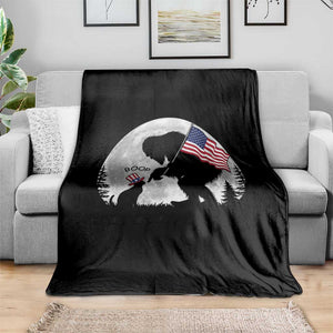 Bigfoot Boop Cat Moon Throw Blanket Funny Sasquatch Meme 4th of July TS14 Print Your Wear