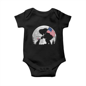 Bigfoot Boop Cat Moon Baby Onesie Funny Sasquatch Meme 4th of July TS14 Black Print Your Wear