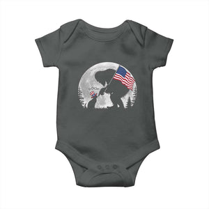 Bigfoot Boop Cat Moon Baby Onesie Funny Sasquatch Meme 4th of July TS14 Dark Heather Print Your Wear