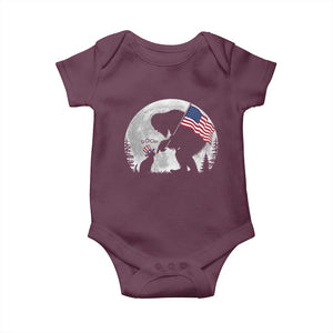 Bigfoot Boop Cat Moon Baby Onesie Funny Sasquatch Meme 4th of July TS14 Maroon Print Your Wear