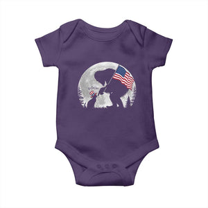 Bigfoot Boop Cat Moon Baby Onesie Funny Sasquatch Meme 4th of July TS14 Purple Print Your Wear