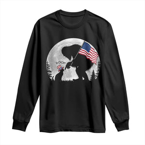 Bigfoot Boop Cat Moon Long Sleeve Shirt Funny Sasquatch Meme 4th of July TS14 Black Print Your Wear