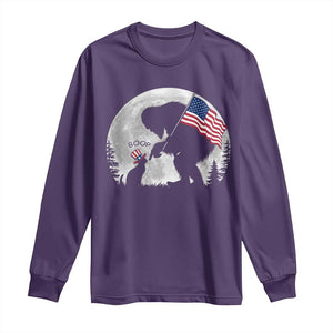 Bigfoot Boop Cat Moon Long Sleeve Shirt Funny Sasquatch Meme 4th of July TS14 Purple Print Your Wear