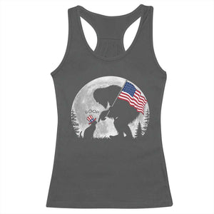 Bigfoot Boop Cat Moon Racerback Tank Top Funny Sasquatch Meme 4th of July