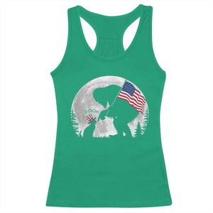 Bigfoot Boop Cat Moon Racerback Tank Top Funny Sasquatch Meme 4th of July