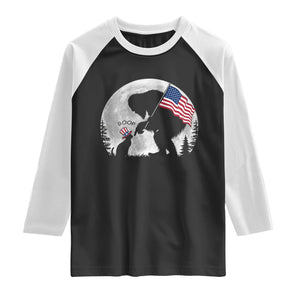 Bigfoot Boop Cat Moon Raglan Shirt Funny Sasquatch Meme 4th of July TS14 Black White Print Your Wear