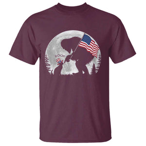 Bigfoot Boop Cat Moon T Shirt Funny Sasquatch Meme 4th of July TS14 Maroon Print Your Wear