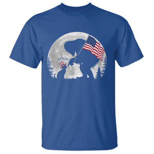 Bigfoot Boop Cat Moon T Shirt Funny Sasquatch Meme 4th of July TS14 Royal Blue Print Your Wear