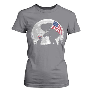 Bigfoot Boop Cat Moon T Shirt For Women Funny Sasquatch Meme 4th of July TS14 Charcoal Print Your Wear