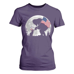 Bigfoot Boop Cat Moon T Shirt For Women Funny Sasquatch Meme 4th of July TS14 Purple Print Your Wear