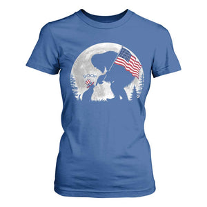 Bigfoot Boop Cat Moon T Shirt For Women Funny Sasquatch Meme 4th of July TS14 Royal Blue Print Your Wear