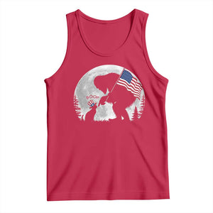 Bigfoot Boop Cat Moon Tank Top Funny Sasquatch Meme 4th of July TS14 Red Print Your Wear