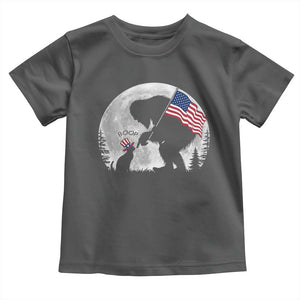 Bigfoot Boop Cat Moon Toddler T Shirt Funny Sasquatch Meme 4th of July TS14 Dark Heather Print Your Wear