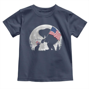Bigfoot Boop Cat Moon Toddler T Shirt Funny Sasquatch Meme 4th of July TS14 Navy Print Your Wear