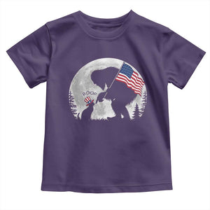 Bigfoot Boop Cat Moon Toddler T Shirt Funny Sasquatch Meme 4th of July TS14 Purple Print Your Wear