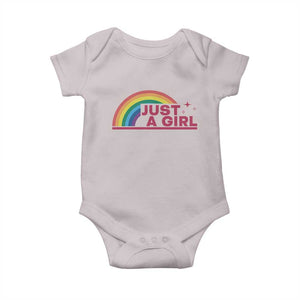 Just A Girl LGBTQ Pride Month Baby Onesie TS14 Ice Gray Print Your Wear