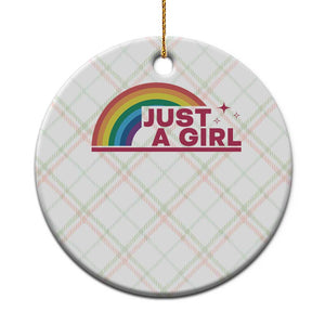 Just A Girl LGBTQ Pride Month Ceramic Ornament TS14 1pc Christmas Plaid Print Your Wear