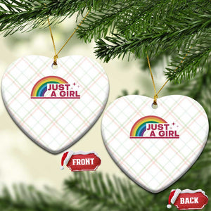 Just A Girl LGBTQ Pride Month Ceramic Ornament TS14 Print Your Wear