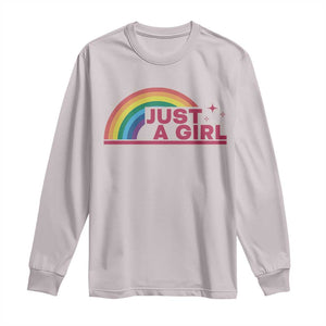 Just A Girl LGBTQ Pride Month Long Sleeve Shirt TS14 Ice Gray Print Your Wear