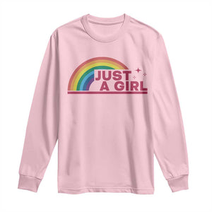 Just A Girl LGBTQ Pride Month Long Sleeve Shirt TS14 Light Pink Print Your Wear