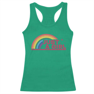 Just A Girl LGBTQ Pride Month Racerback Tank Top TS14 Irish Green Print Your Wear
