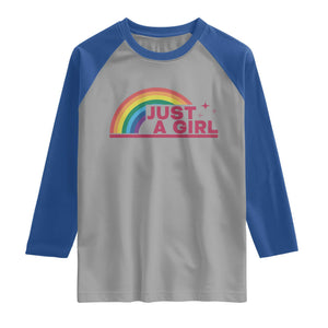 Just A Girl LGBTQ Pride Month Raglan Shirt TS14 Sport Gray Royal Print Your Wear