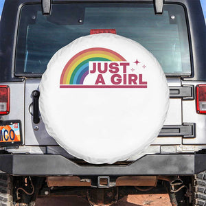Just A Girl LGBTQ Pride Month Spare Tire Cover TS14 No hole White Print Your Wear