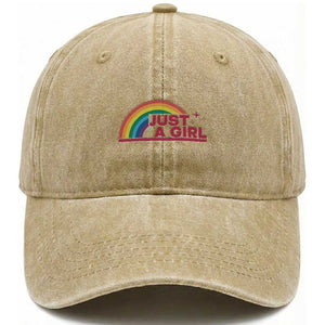 Just A Girl LGBTQ Pride Month Washed Cotton Baseball Cap TS14 Print Your Wear