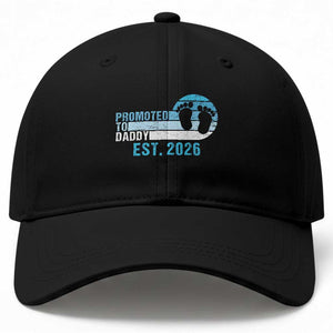 Promoted to Daddy 2026 Baseball Cap Funny Pregnancy Reveal TS14 Print Your Wear