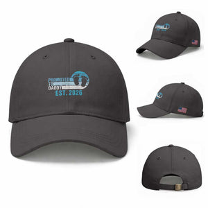 Promoted to Daddy 2026 Baseball Cap Funny Pregnancy Reveal TS14 Baseball Cap Universal Fit Dark Gray Print Your Wear