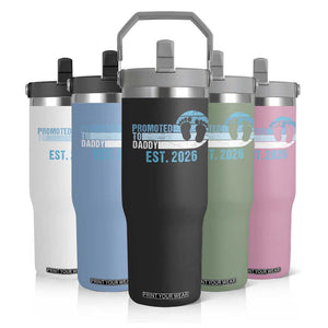 Promoted to Daddy 2026 Flip Straw Tumbler Funny Pregnancy Reveal TS14 Print Your Wear