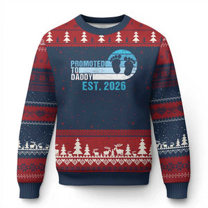 Promoted to Daddy 2026 Ugly Christmas Sweater Funny Pregnancy Reveal