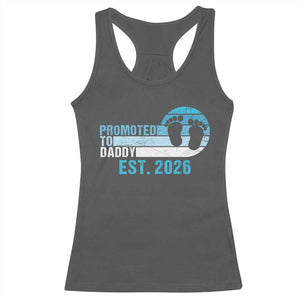 Promoted to Daddy 2026 Racerback Tank Top Funny Pregnancy Reveal TS14 Dark Heather Print Your Wear