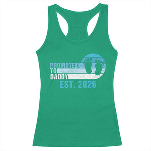 Promoted to Daddy 2026 Racerback Tank Top Funny Pregnancy Reveal TS14 Irish Green Print Your Wear