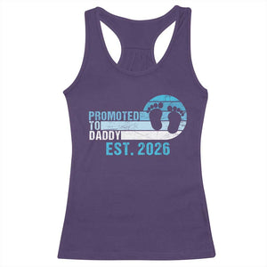 Promoted to Daddy 2026 Racerback Tank Top Funny Pregnancy Reveal TS14 Purple Print Your Wear