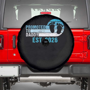 Promoted to Daddy 2026 Spare Tire Cover Funny Pregnancy Reveal TS14 Black Print Your Wear