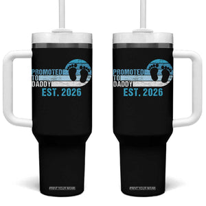 Promoted to Daddy 2026 Tumbler With Handle Funny Pregnancy Reveal TS14 One Size: 40 oz Black Print Your Wear