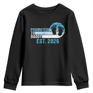 Promoted to Daddy 2026 Youth Sweatshirt Funny Pregnancy Reveal TS14 Black Print Your Wear