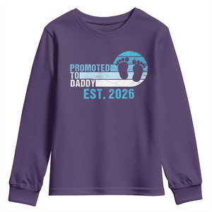 Promoted to Daddy 2026 Youth Sweatshirt Funny Pregnancy Reveal TS14 Purple Print Your Wear