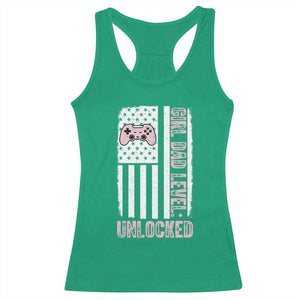 Girl Dad Level Unlocked Racerback Tank Top Funny New Dad