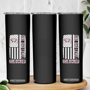 Girl Dad Level Unlocked Skinny Tumbler Funny New Dad