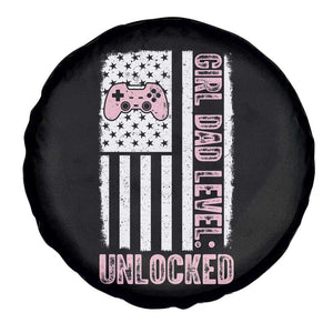 Girl Dad Level Unlocked Spare Tire Cover Funny New Dad