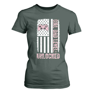 Girl Dad Level Unlocked T Shirt For Women Funny New Dad