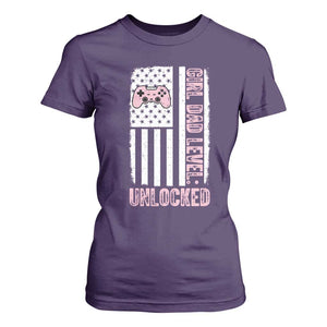 Girl Dad Level Unlocked T Shirt For Women Funny New Dad